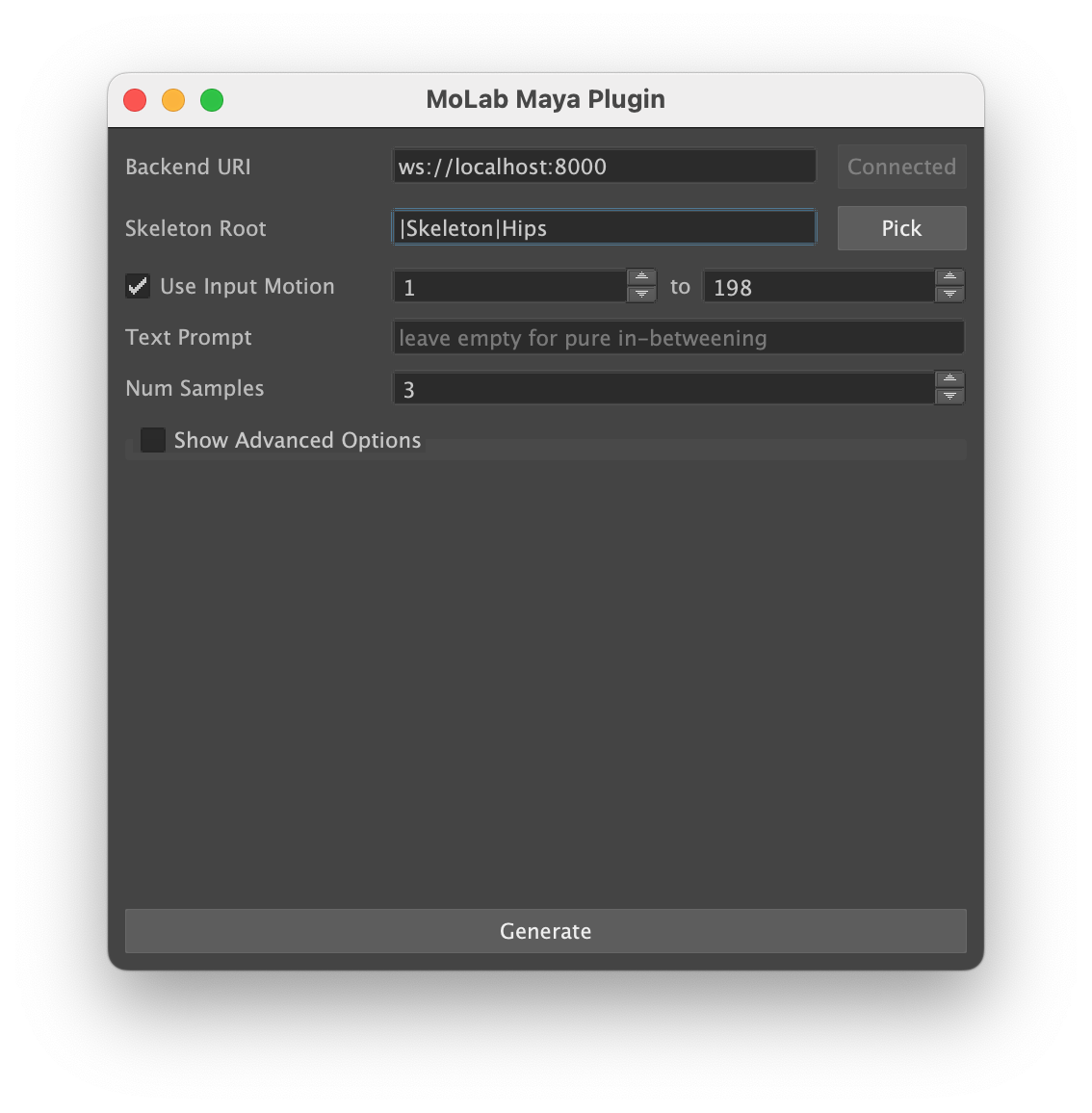 MoLab Maya Plugin